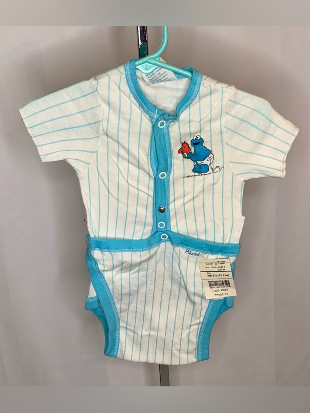 Vintage Sesame Street Cookie Monster One Piece 6-9 months NWT Deadstock
